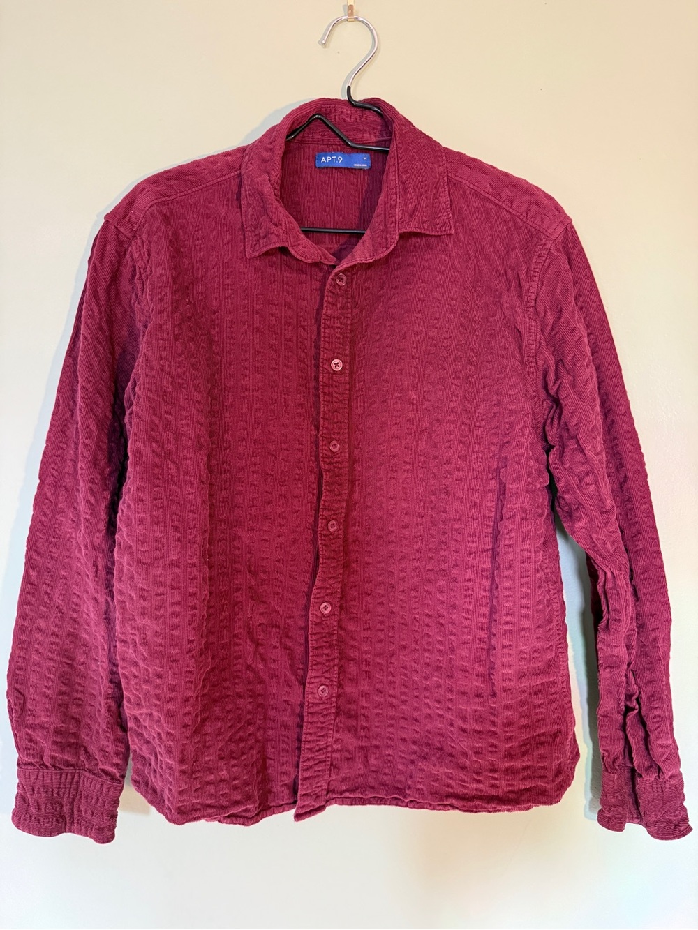 Apt. 9 Textured Button-Up Shirt in Burgundy